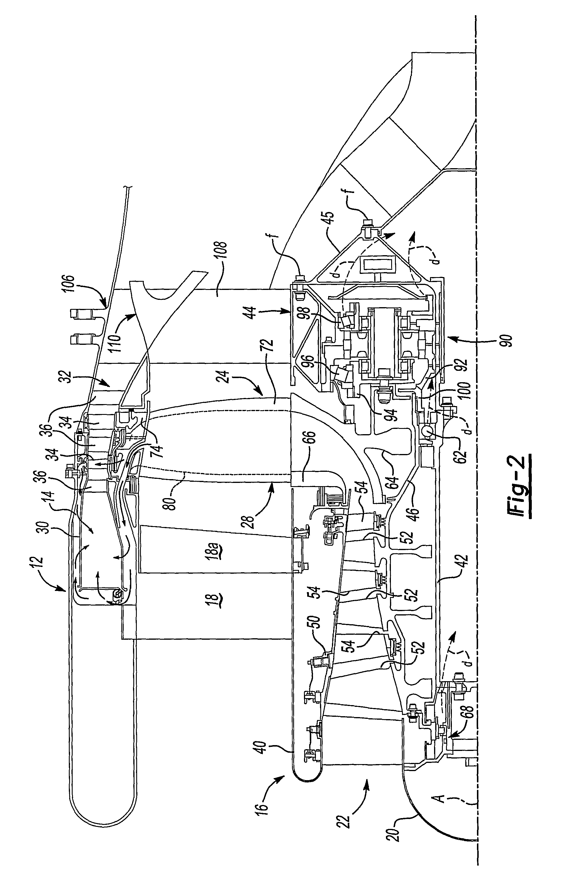 Hydraulic seal for a gearbox of a tip turbine engine