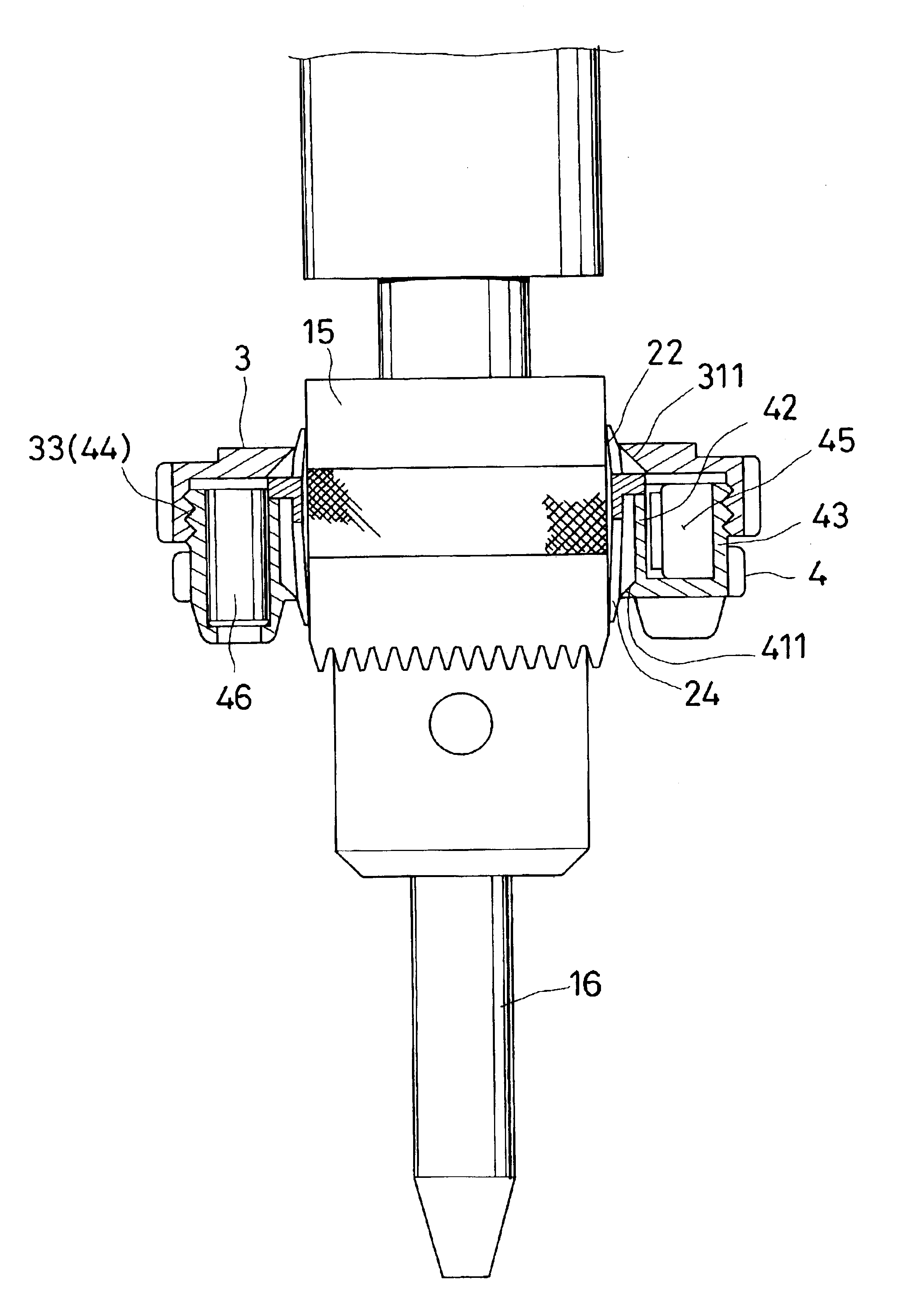 Laser centering mechanism of a drilling machine