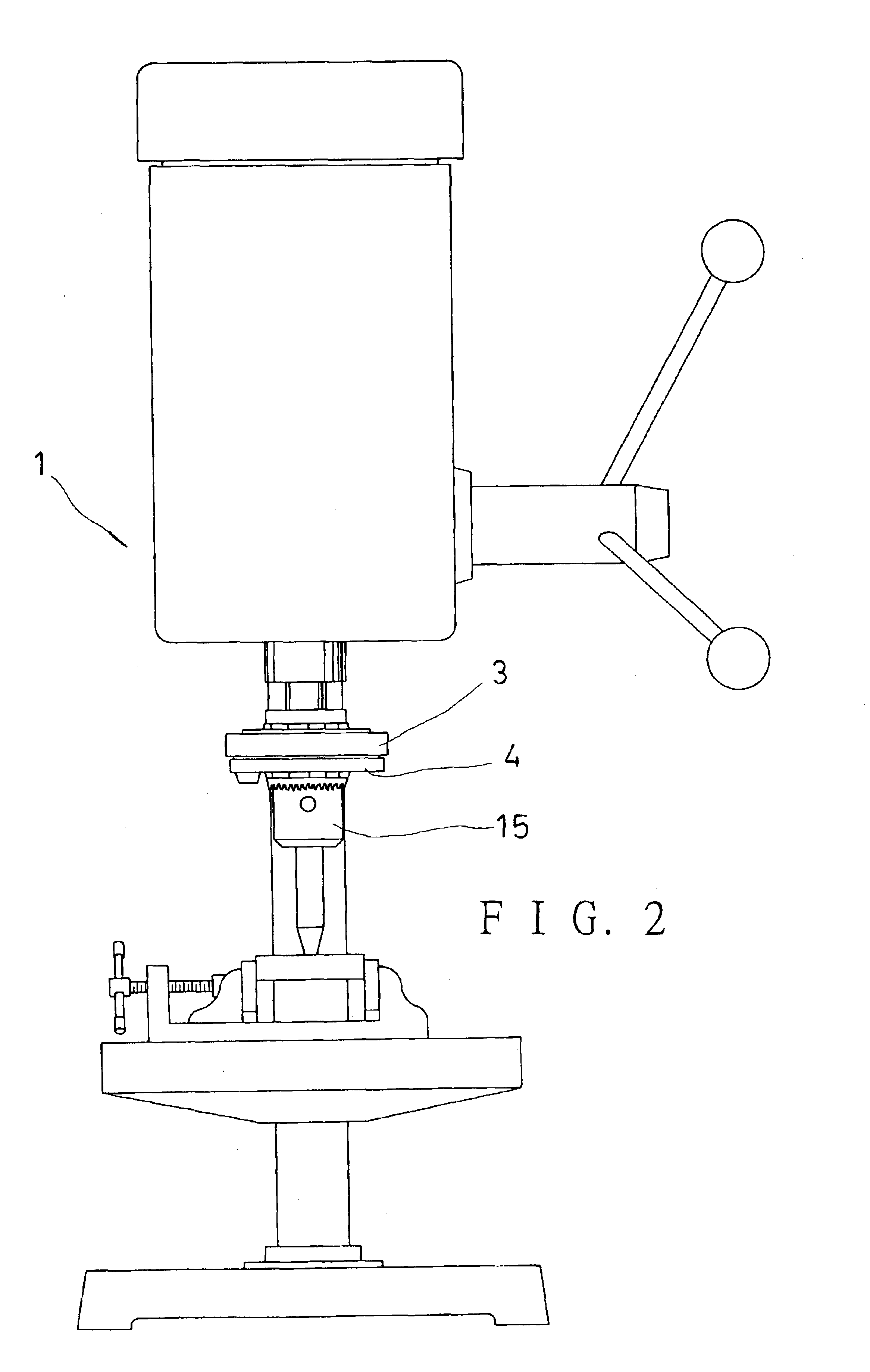 Laser centering mechanism of a drilling machine