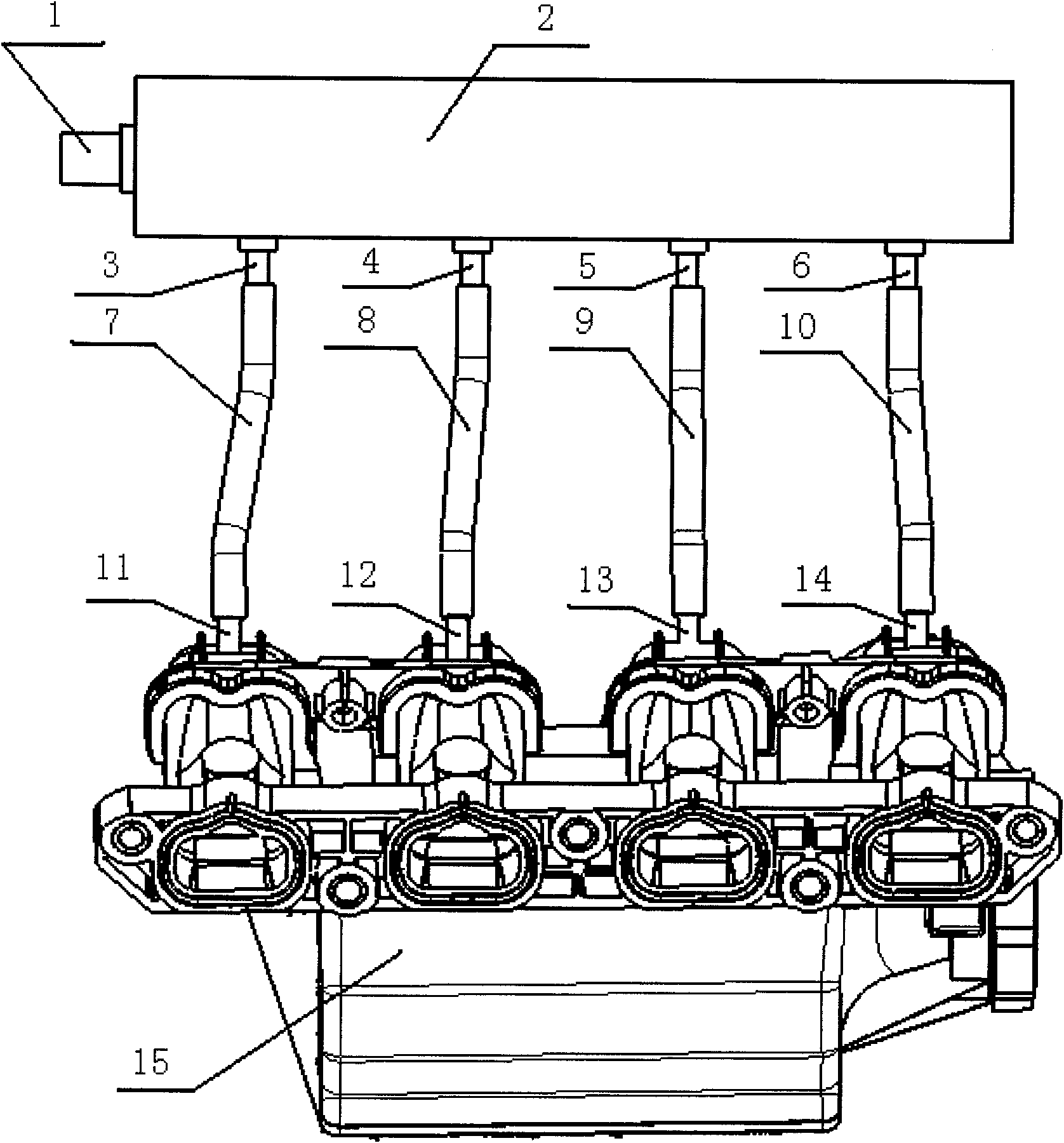 Gas distribution device for intake system of internal-combustion engine