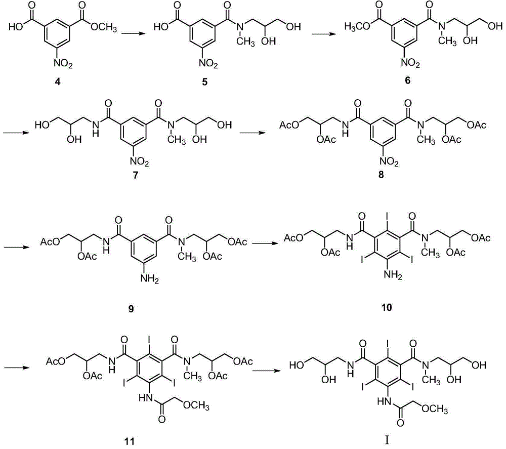 Preparation method and intermediates of iopromide