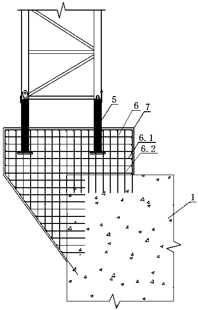 Cantilever-type tower crane foundation structure and construction method thereof