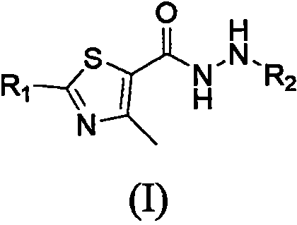 Thiazole hydrazide compound as well as preparation method and application thereof