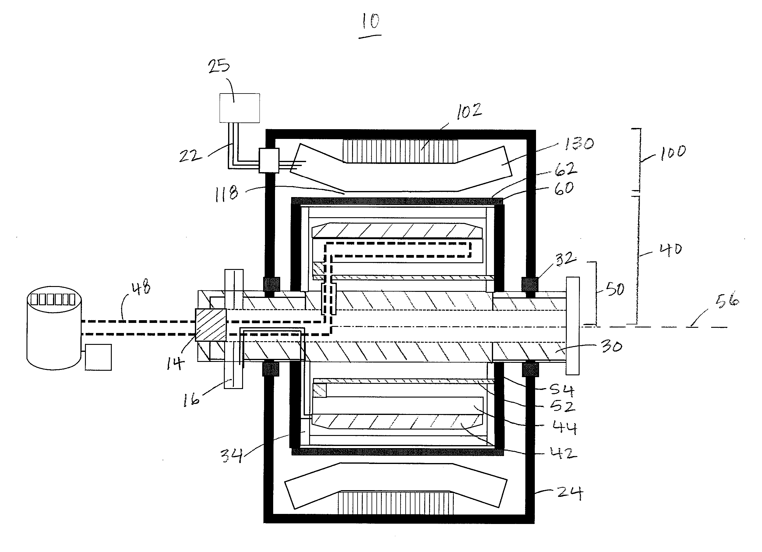 Generator with ferromagnetic teeth