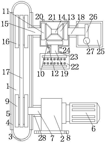 Transmission device for ditching machine