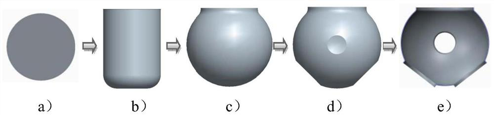 Spherical multi-way part multi-process combined integral forming method and spherical multi-way part