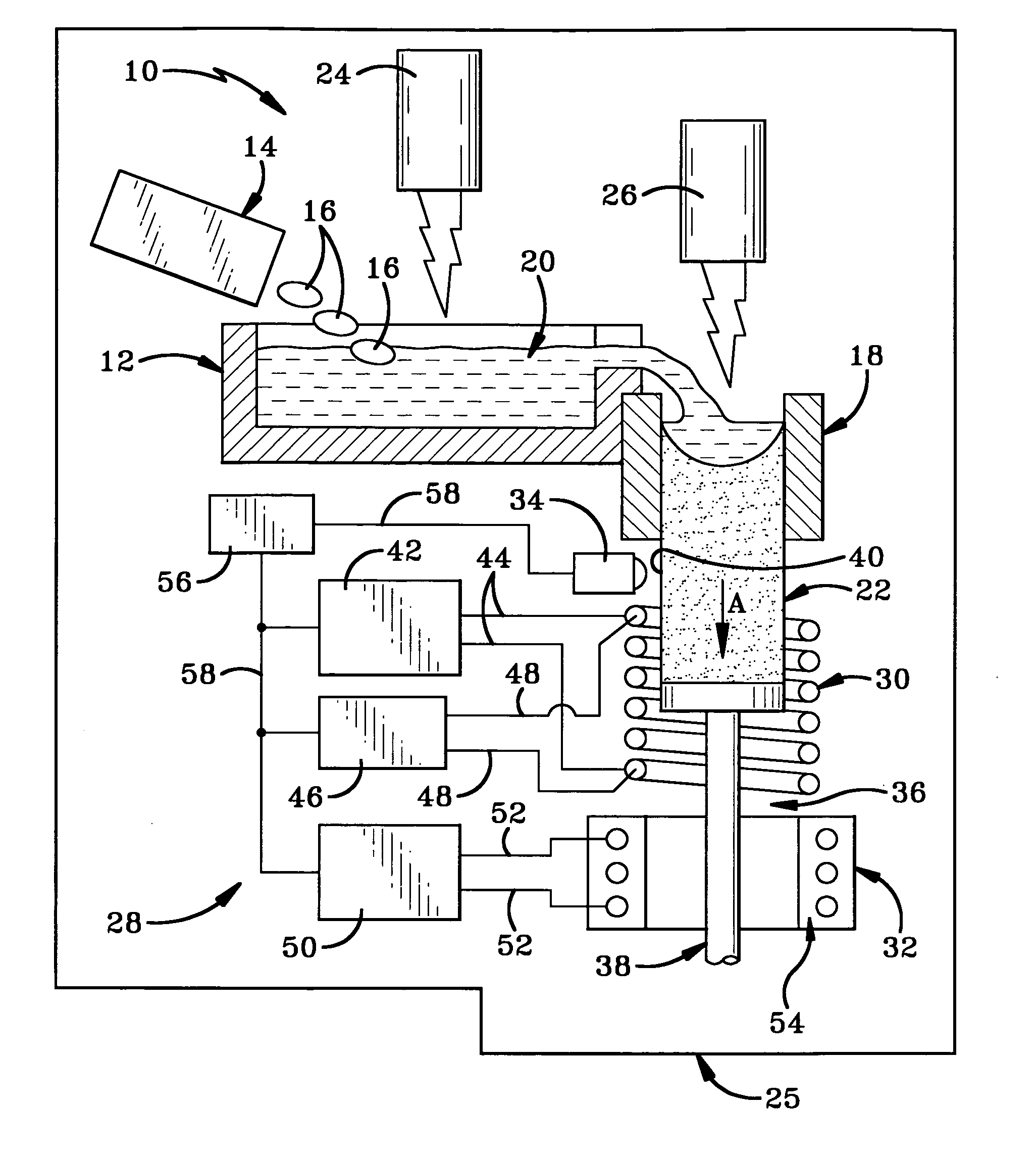 Method and apparatus for temperature control in a continuous casting furnace