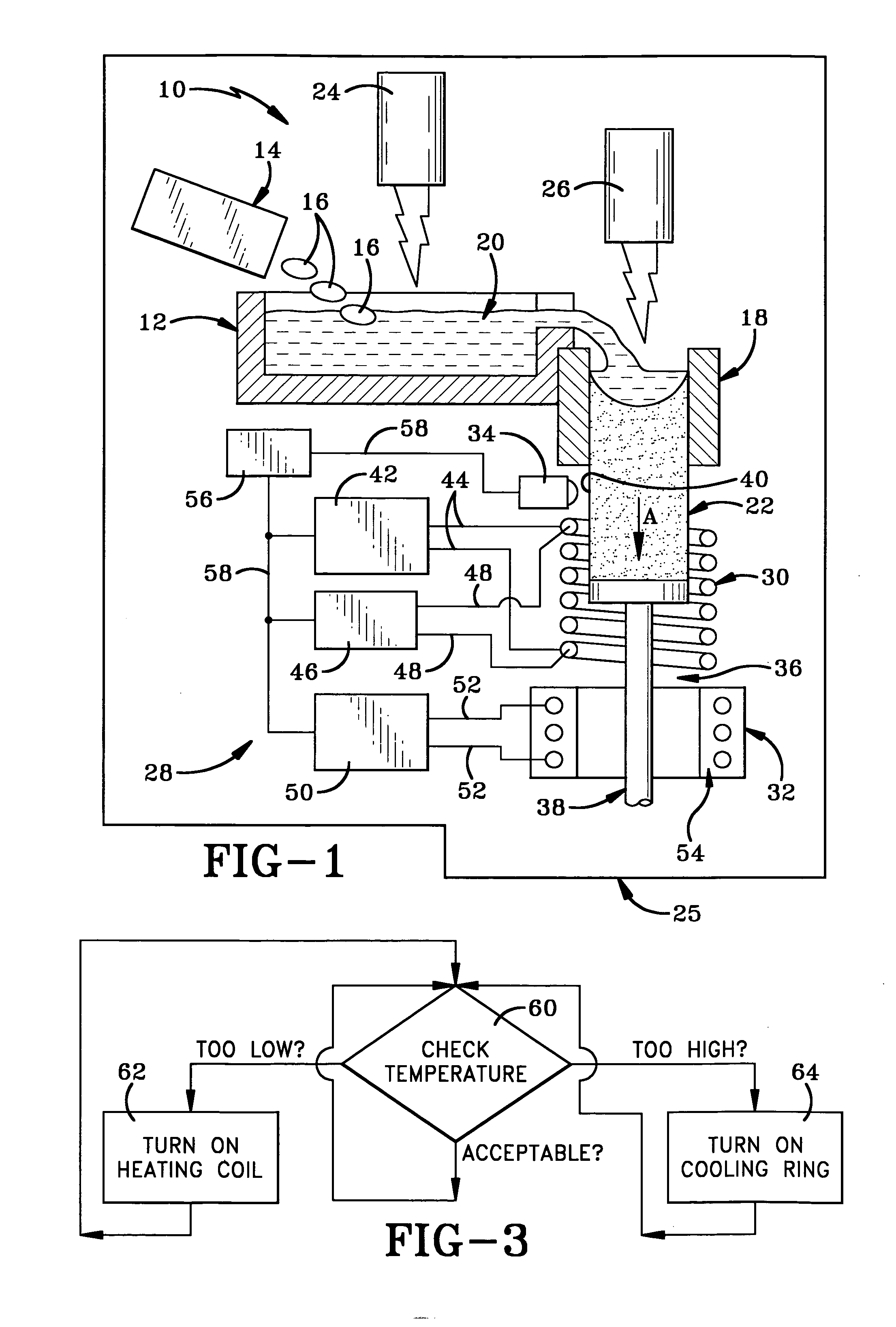 Method and apparatus for temperature control in a continuous casting furnace