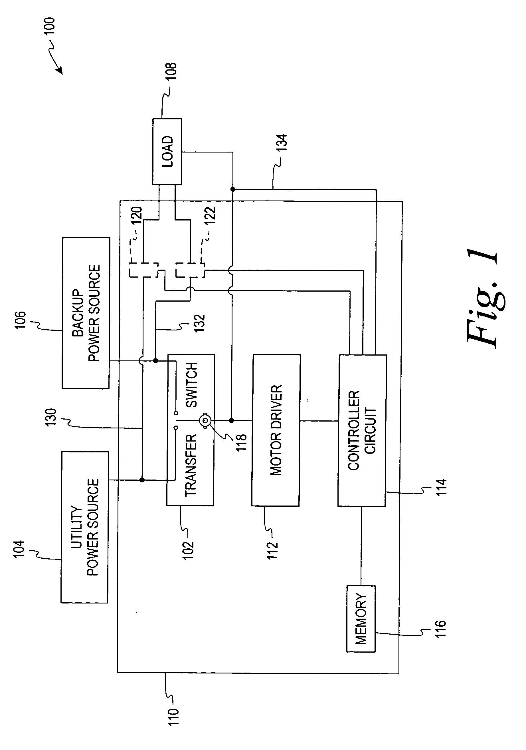 Apparatus and method for controlling a transfer switch mechanism