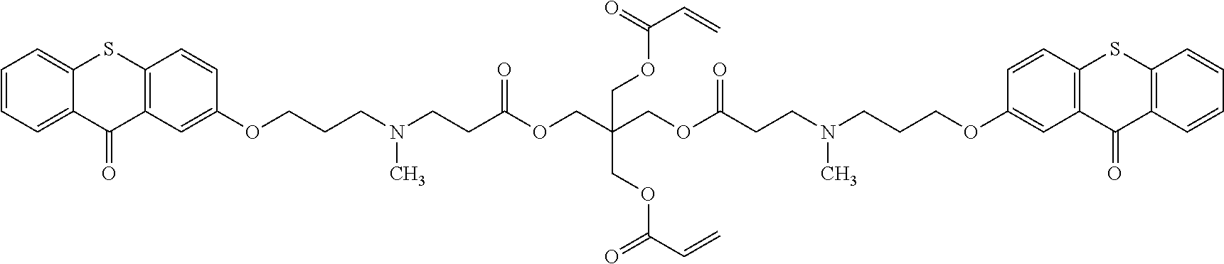 Radiation curable compositions for food packaging