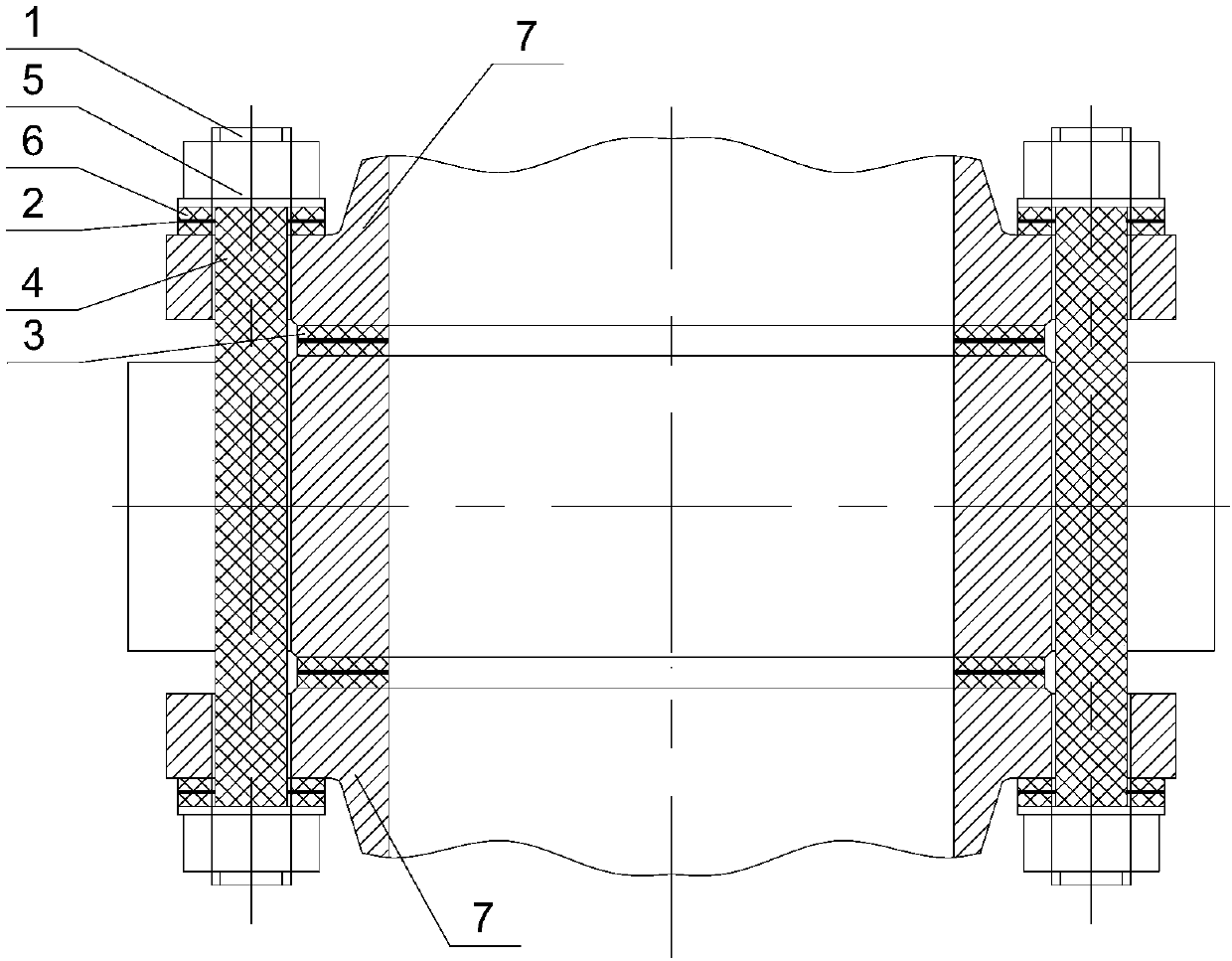 Special-shaped ship metal pipe system connecting corrosion prevention structure and construction method