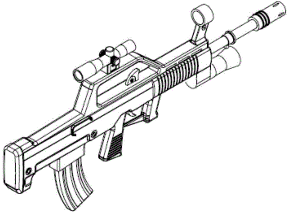 Submachine gun with infrared laser scan detection aiming equipment