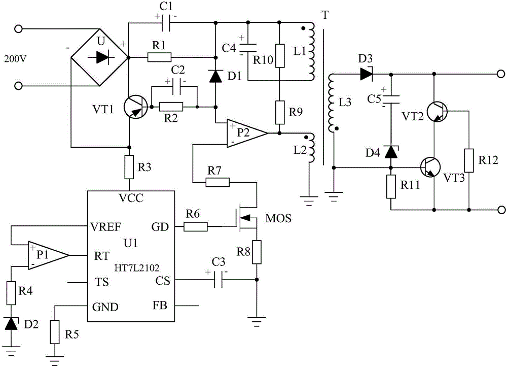 Constant-voltage driving power supply for white-light LEDs