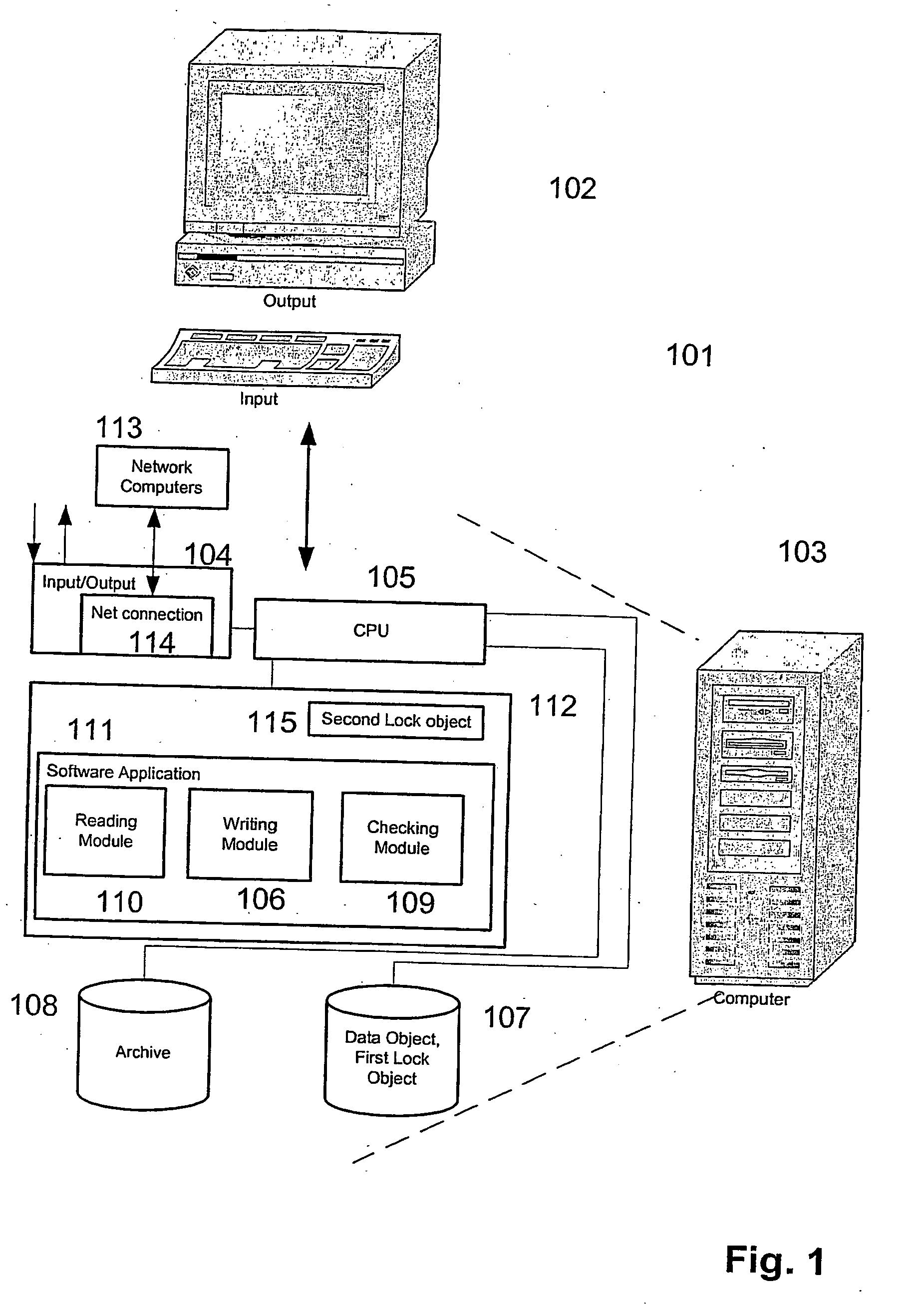 Electronic data structure for controlling access to data objects using locks