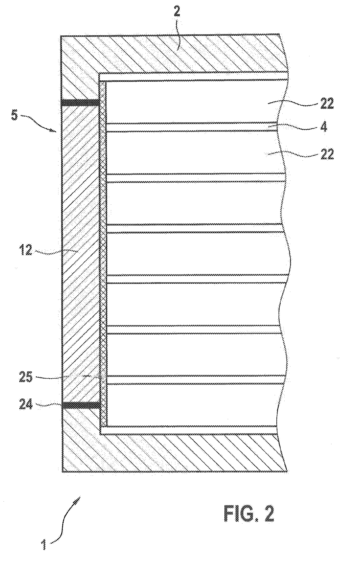 Battery module, method for the production thereof, and battery