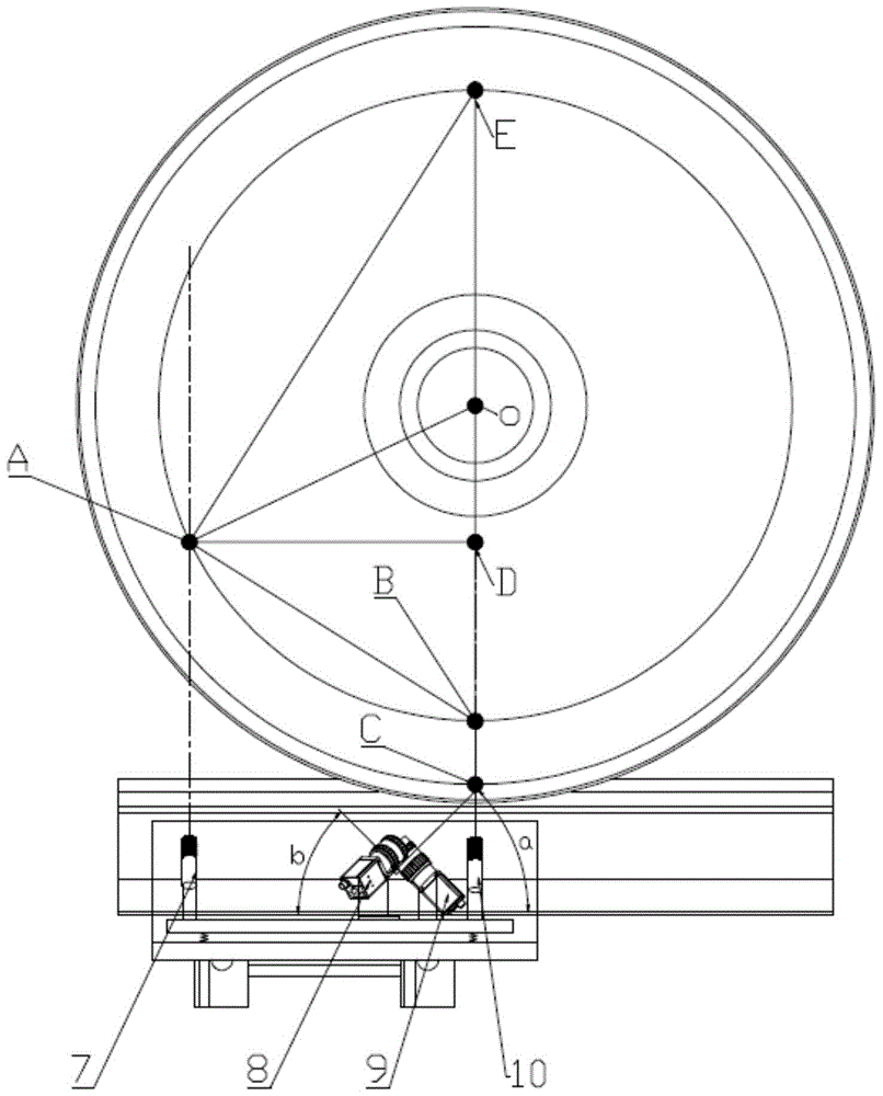Device and method for dynamic measurement of railway wheel diameter
