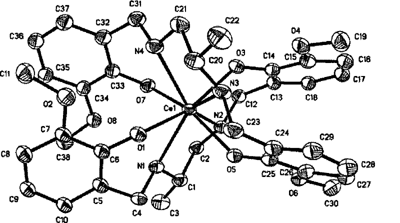 Rare earth-N, N'-(2-hydroxy-3-methoxybenzene methyl) ethylene diamine complex single crystal and preparation thereof