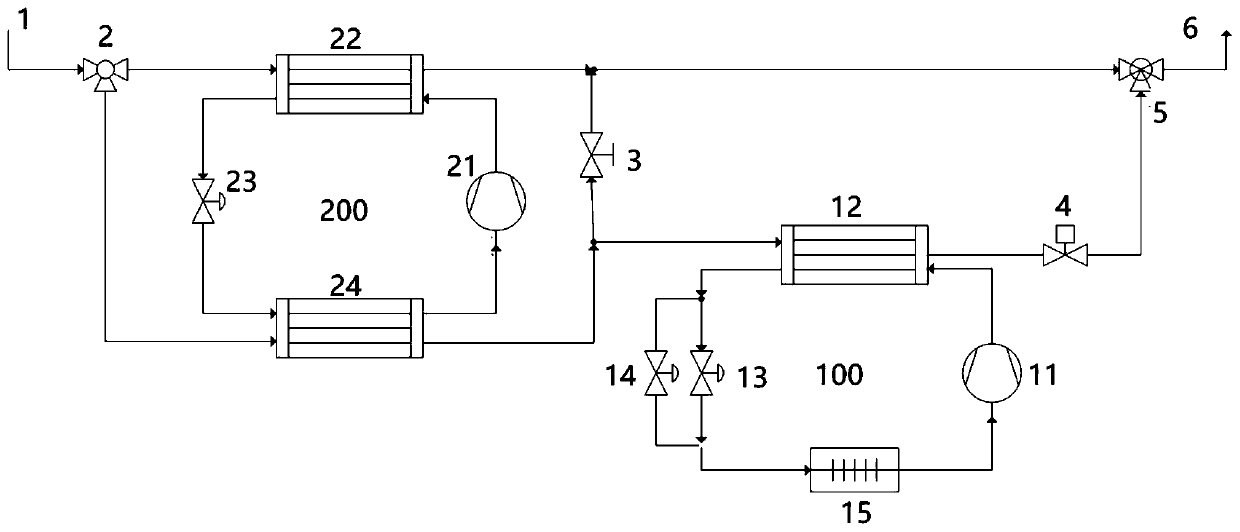 A transcritical CO with precooler  <sub>2</sub> Heat pump system and water circuit two-way valve control method