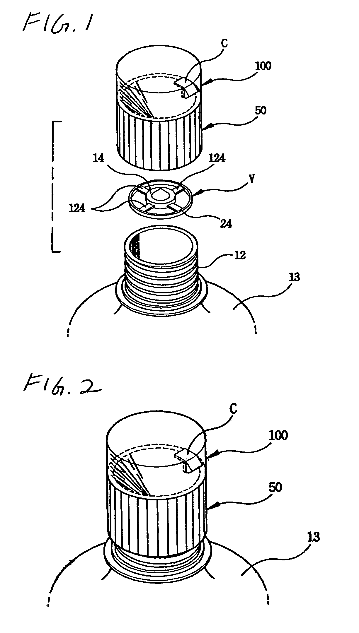 Cap device for mixing different kinds of materials separately contained therein and in bottle
