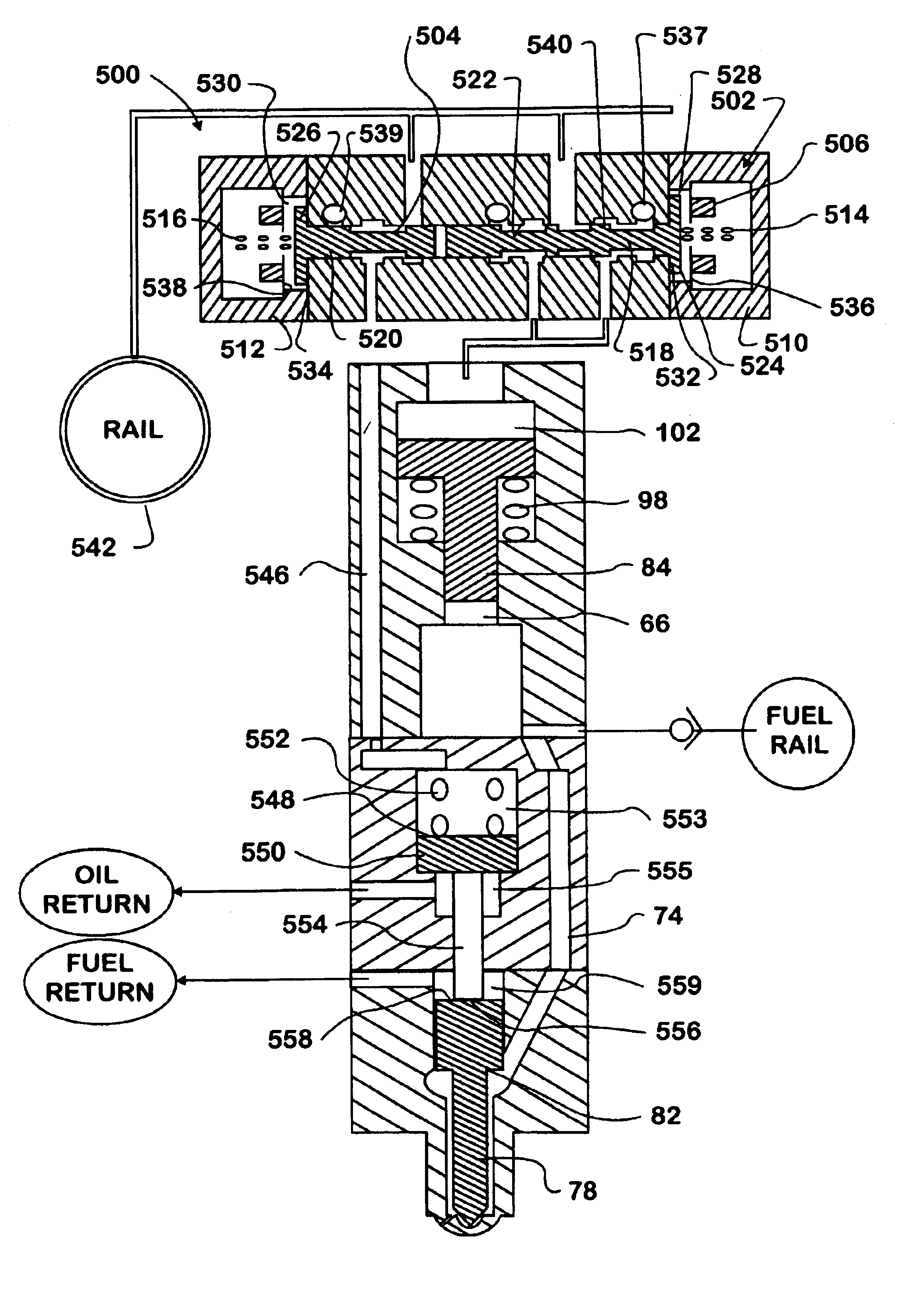 Fuel injector with dual control valve