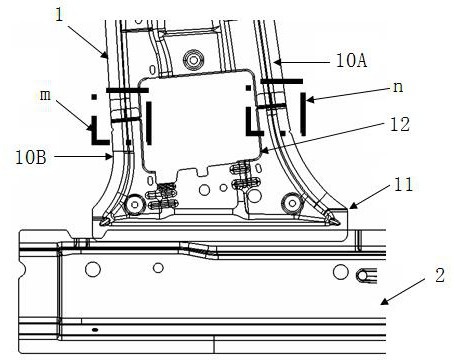 A segmented b-pillar inner panel structure and its welding method