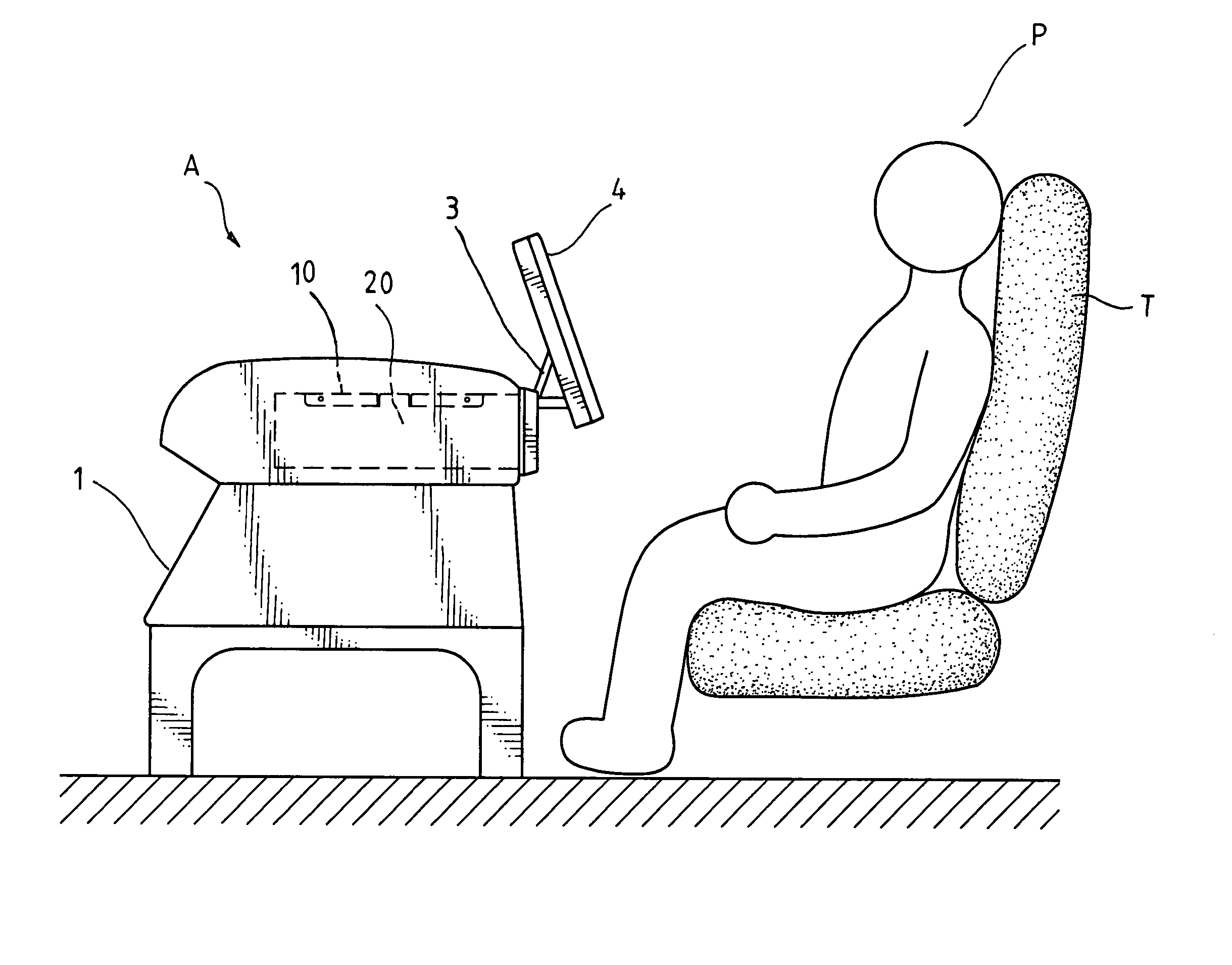 Central armrest display device