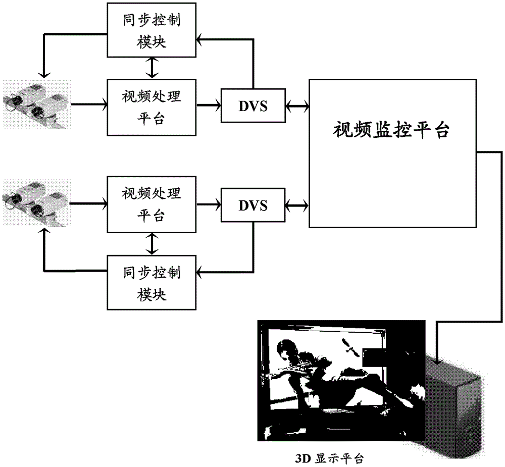 Network 3D video surveillance system, method and video processing platform