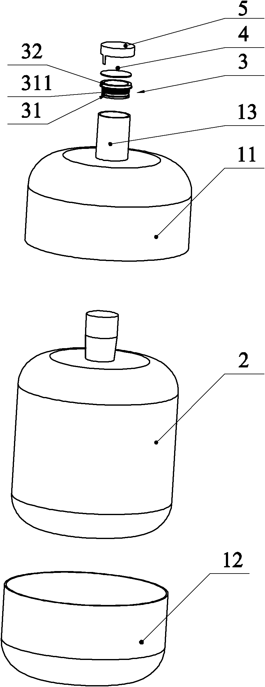 Filling drum with inner film bag and aseptic and sealed filling process of a beverage
