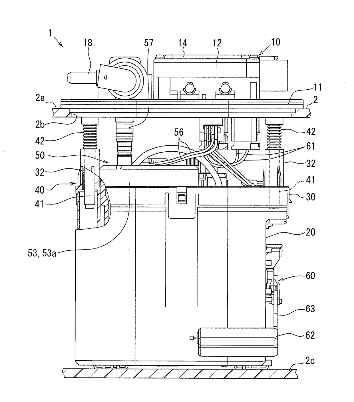 Tank lid unit and fuel supply device