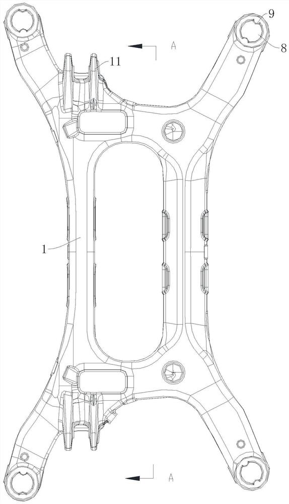 Core body structure of automobile auxiliary frame mold