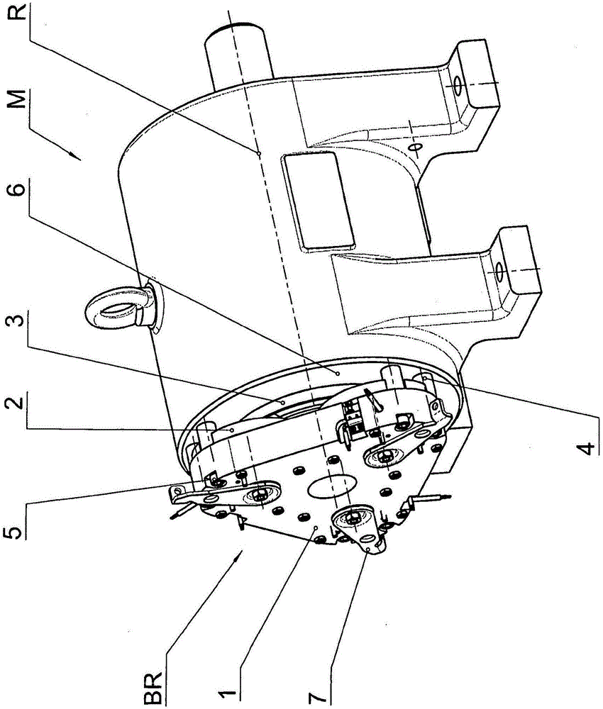 Electromagnetically ventilating spring pressure brake in the form of a multi-circle triangular brake