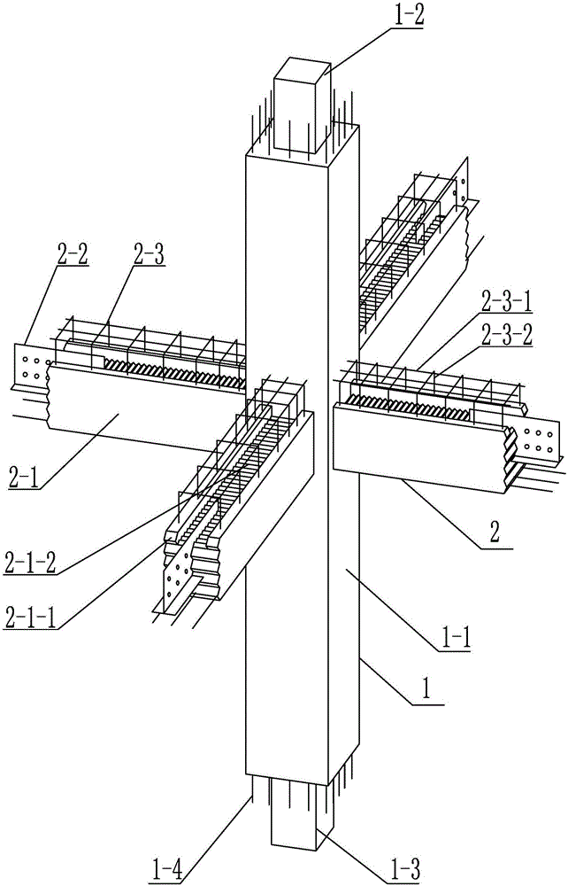 Single-layer prefabricated assembly type reinforced concrete beam-column joint