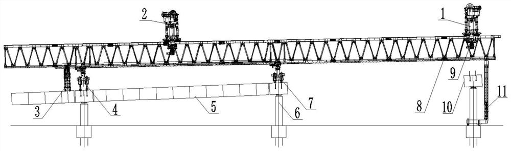 Segment-assembled integrated bridge erecting machine and its construction method