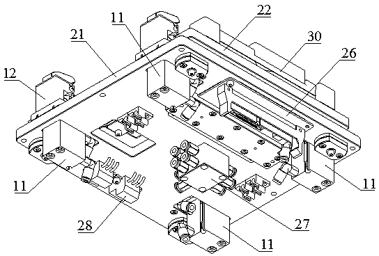 Product carrier automatic crimping mechanism and point screen test equipment