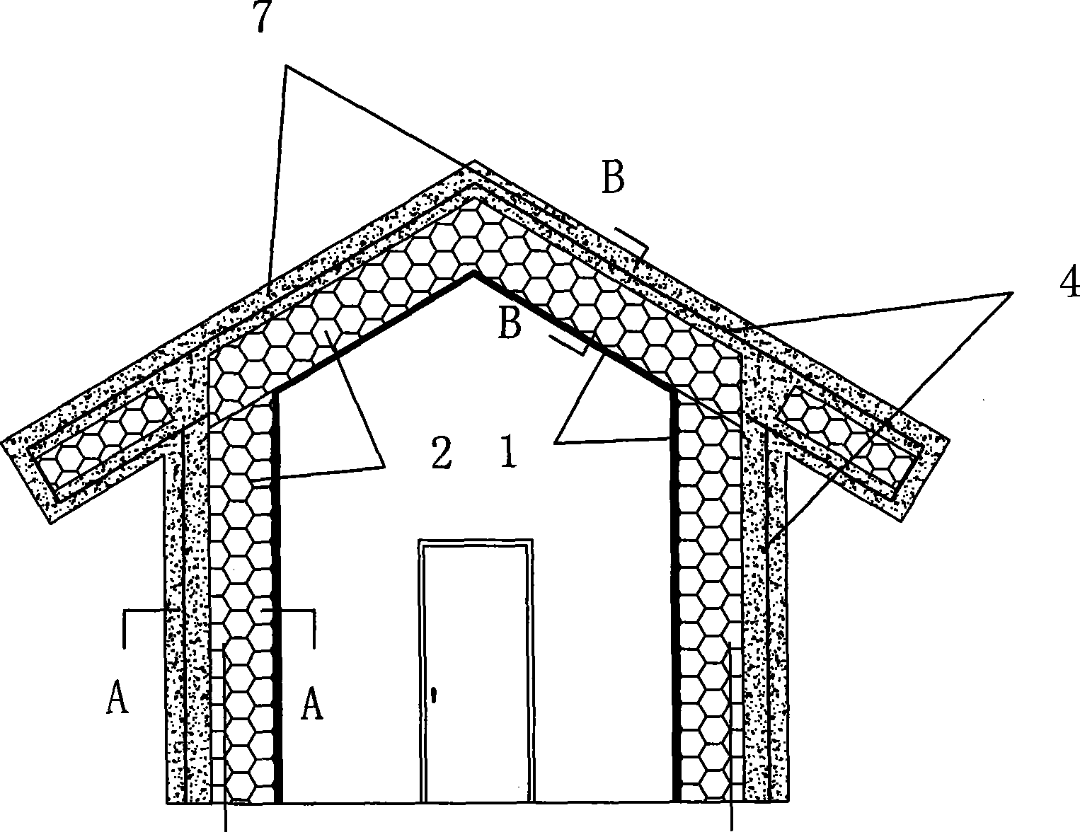 Internal thermal insulation house of integral spray finishing costalia concrete structure and construction method thereof