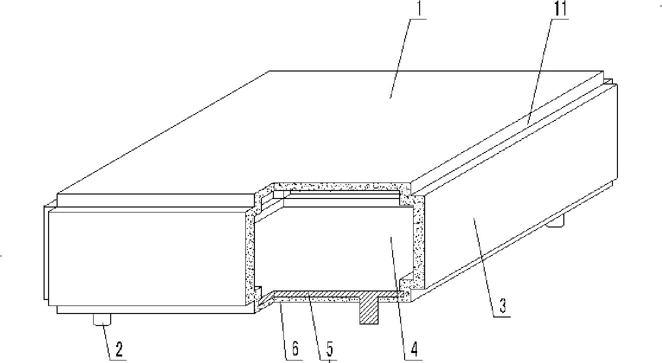 Cast-in-situ reinforced concrete or prestressed reinforced concrete hollow slab