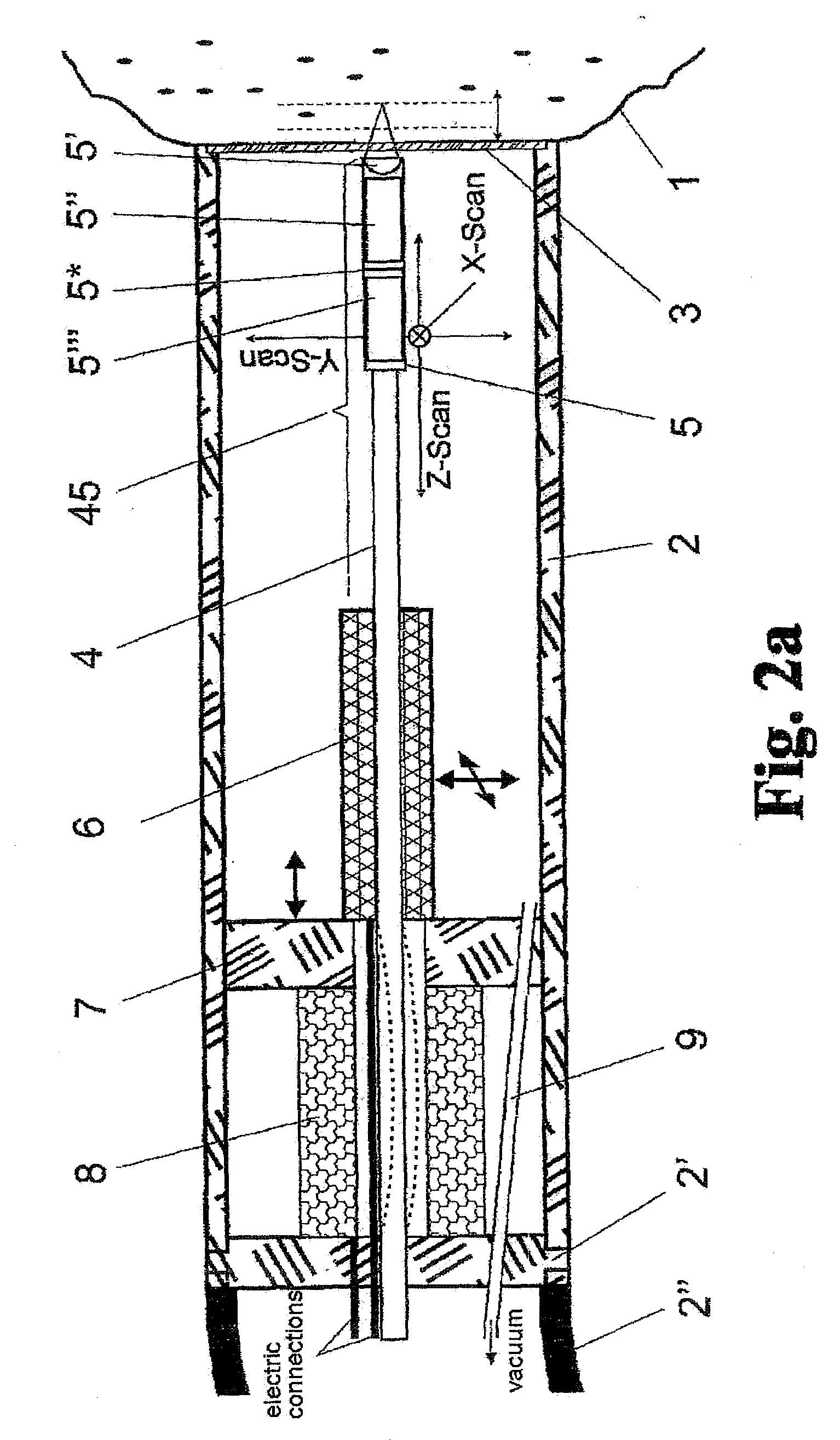 Method and arrangement for high-resolution microscope imaging or cutting in laser endoscopy