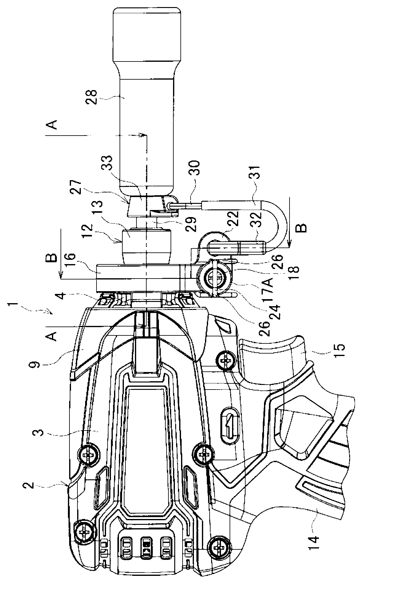 Falling Prevention Structure For Socket In Electric Power Tool