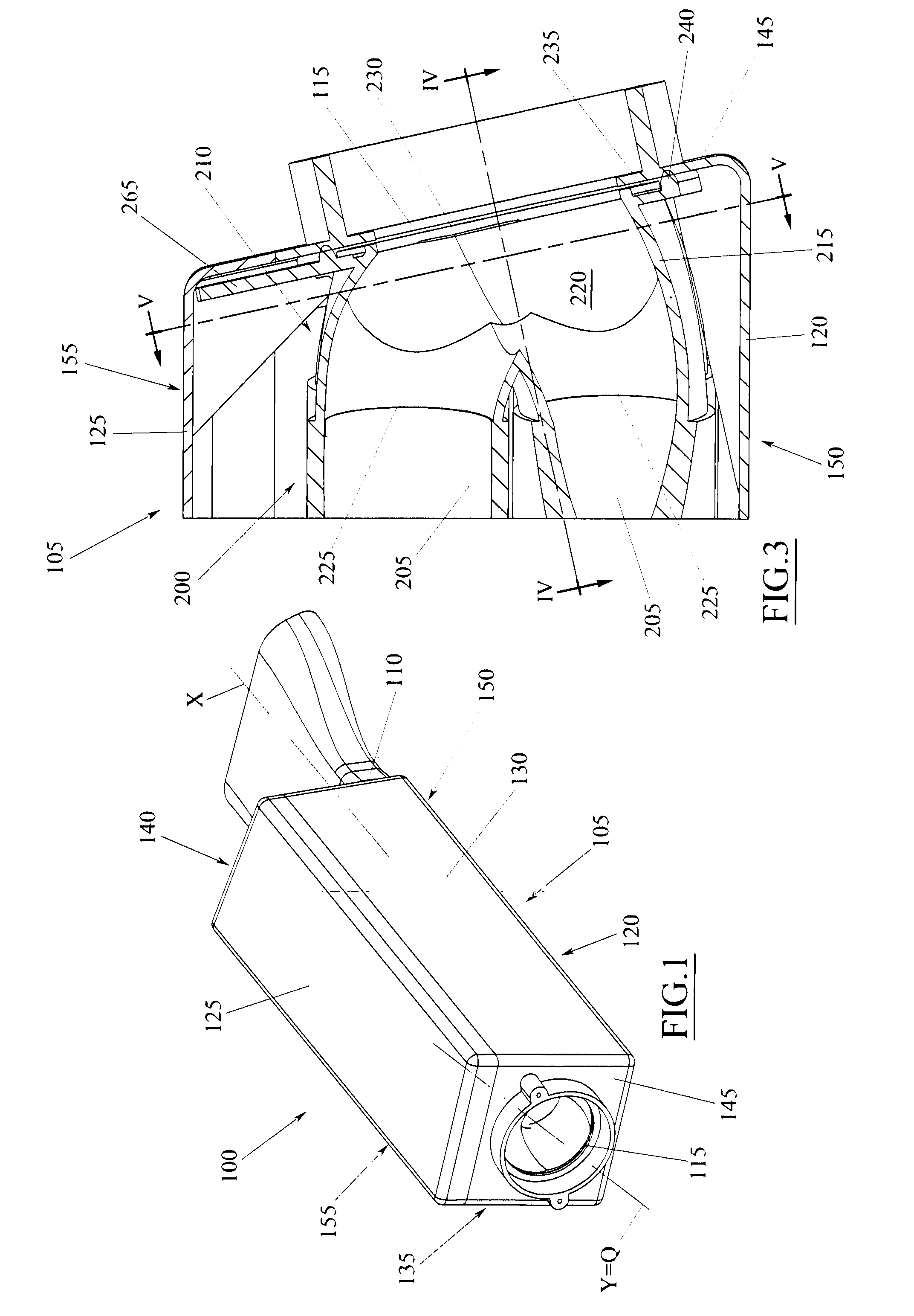 Manifold element for a filtering cartridge
