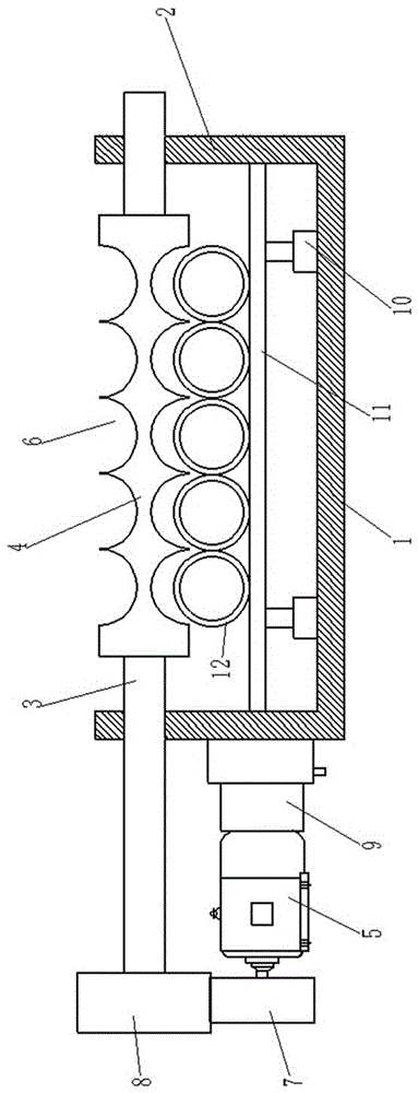 Device for efficiently derusting surfaces of steel pipes in batches