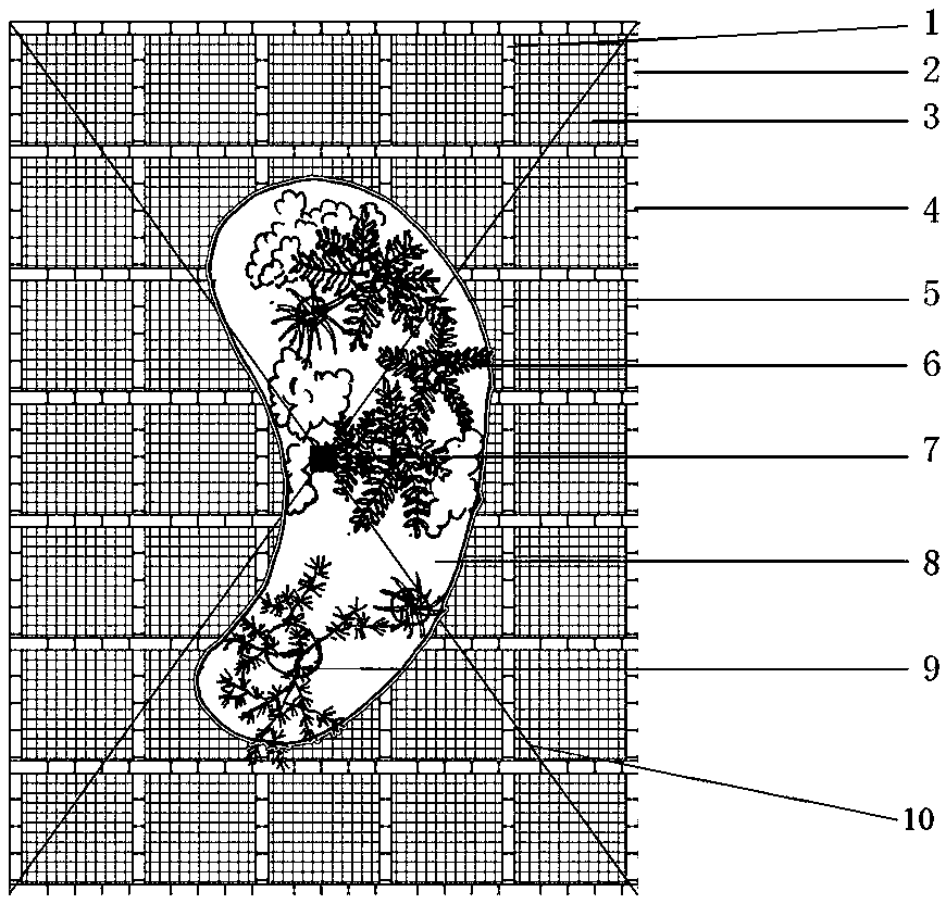 Plant decoration method and device suitable for indoor atrium high-rise space of building