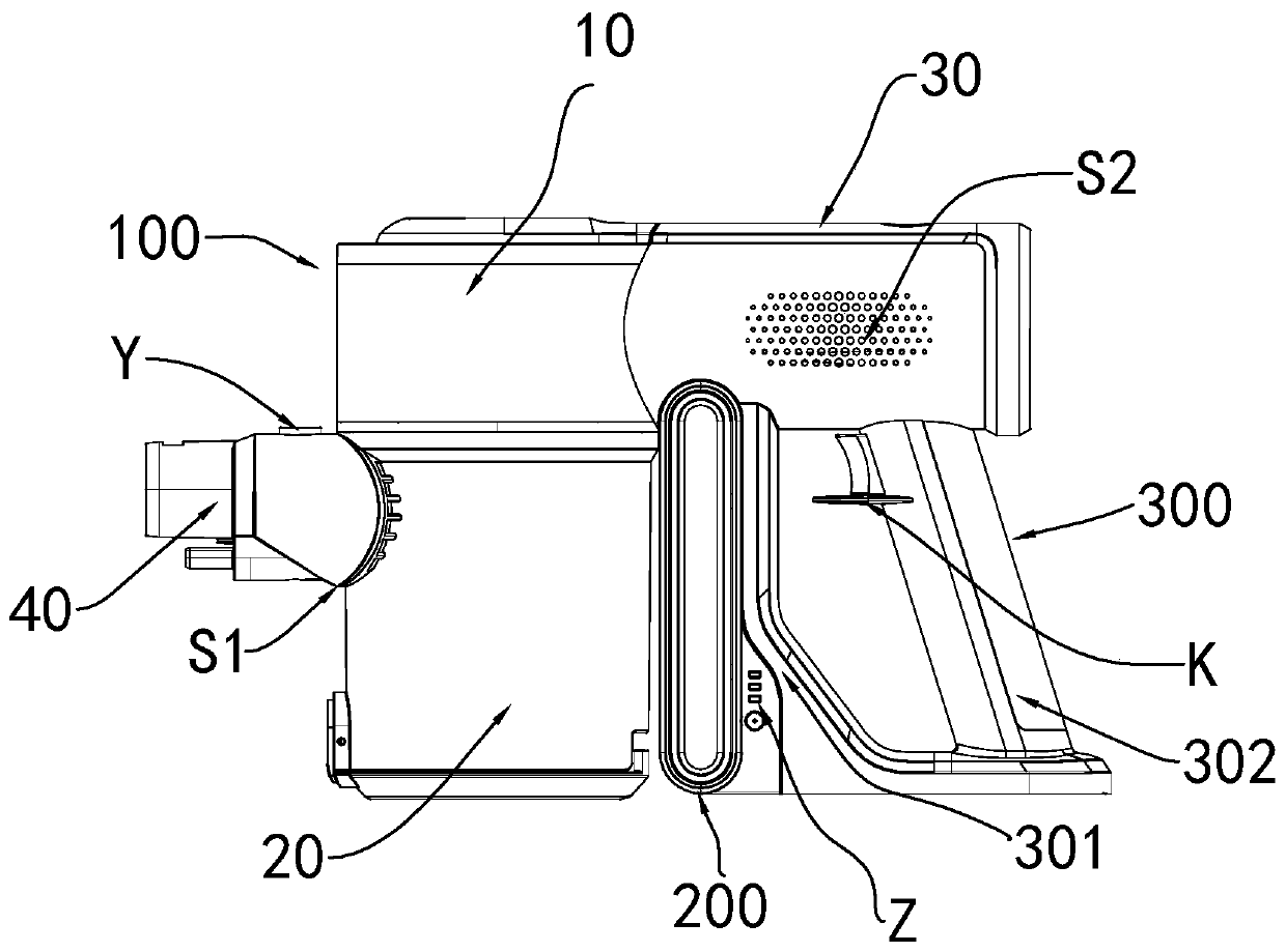 Handheld dust collection equipment and power supply layout structure