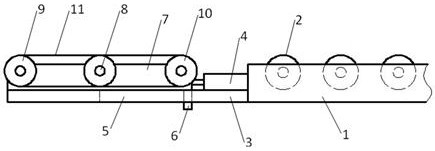 Telescopic belt type material receiving device used after ink removal of stainless steel plate