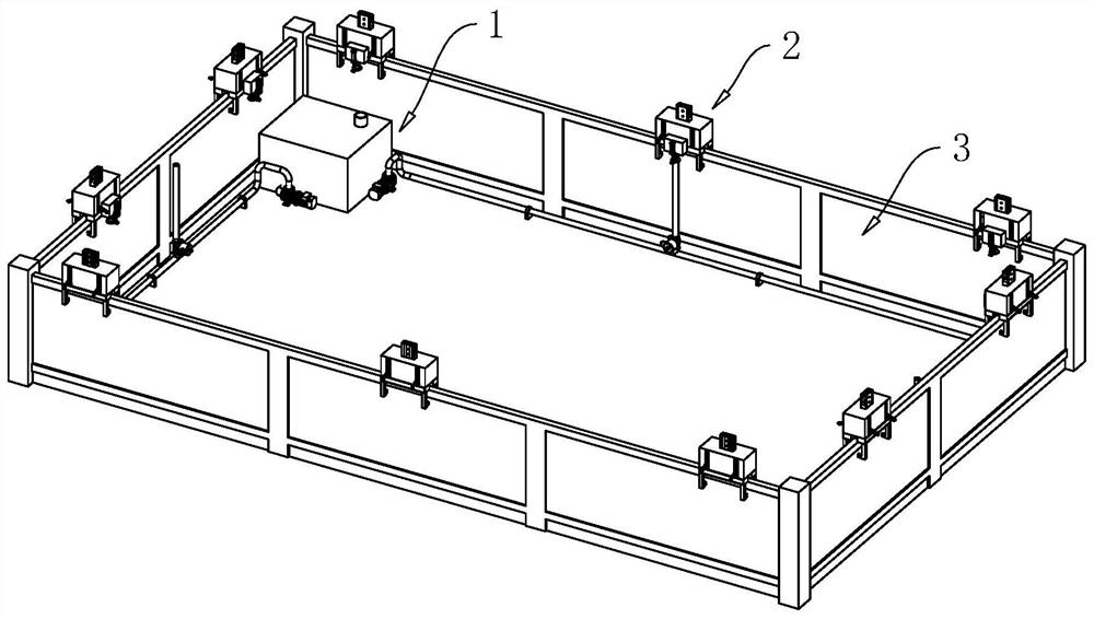 Simple automatic water-saving sprinkler and dust reduction system for temporary construction roads