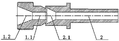 Connecting device for inlet pipe of silking machine and middle guide tube