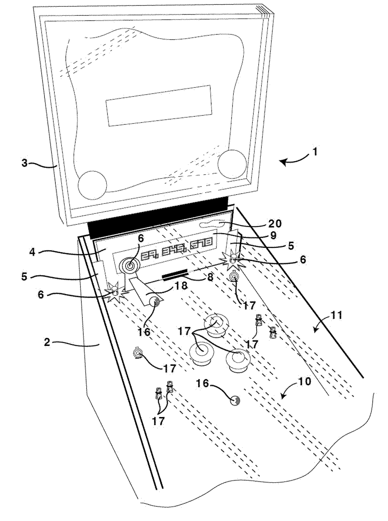 Display for a pinball game