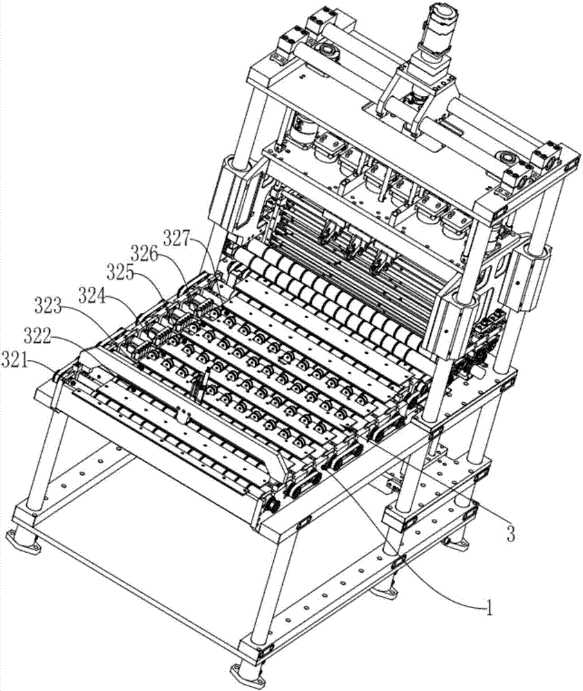 Automatic ranging, straightening and transmitting mechanism applied to circuit board detection machine