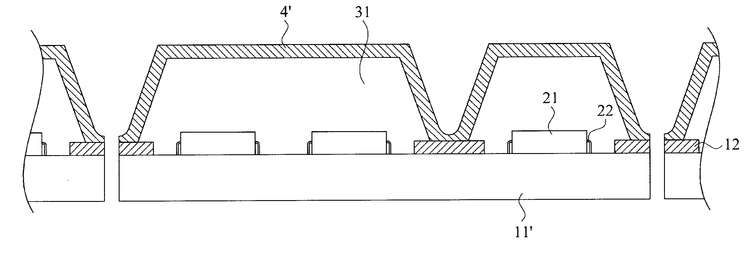 Manufacturing method of a packaging structure of electronic components
