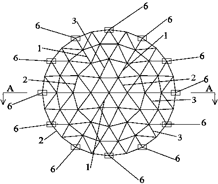Bamboo-structure single-layer spherical latticed shell and assembling method