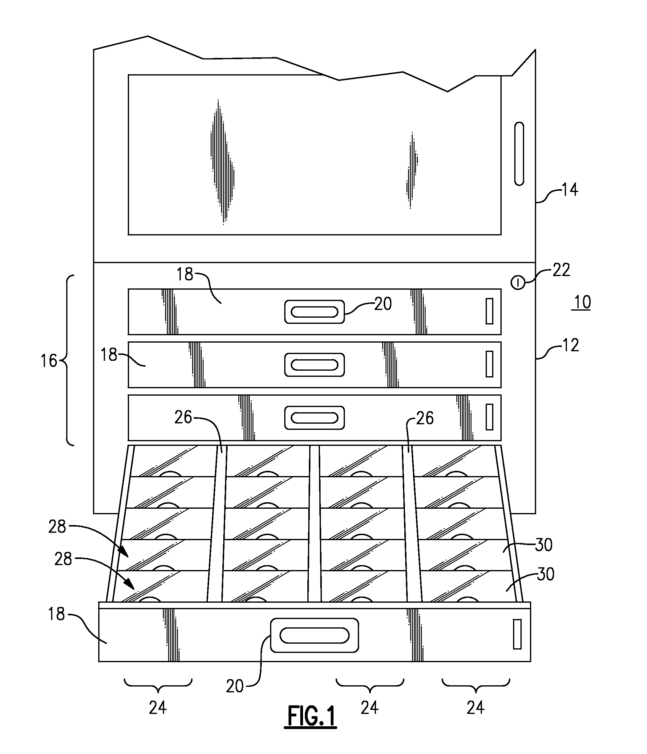 Slide bar locking drawer for medications cabinet